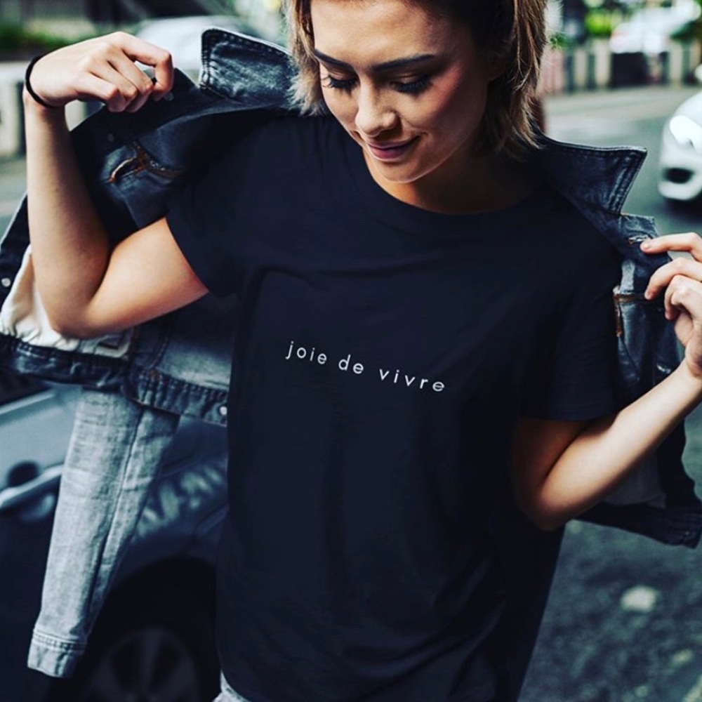 Customized t-shirt with text on it.